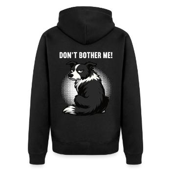 Ne m’embête pas Border Collie Amant - Veste à capuche bio Premium Unisexe - noir - Dos - Nico (187cm)