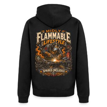Welder Welding Specialist - Unisex Premium Organic Zip Hoodie - black - Back - Nico (187cm)