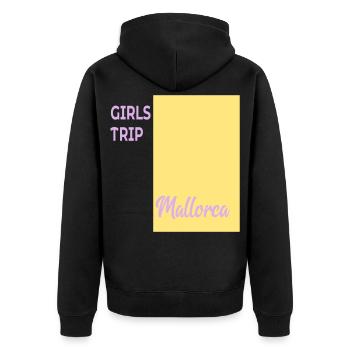 Mädchen Mallorca - Unisex Premium Bio Zip Hoodie - Schwarz - Hinten - Nico (187cm)