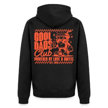 Club des papas cool - Cadeau de la fête des pères 2026 - Veste à capuche bio Premium Unisexe - noir - Dos - Nico (187cm)