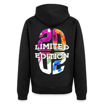 LIMITED EDITION 2002 24 YEARS 24TH BIRTHDAY - Unisex Premium Organic Zip Hoodie - black - Back - Nico (187cm)