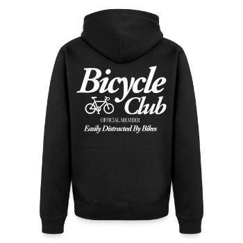 Bicycle Club - Unisex Premium Organic Zip Hoodie - black - Back - Nico (187cm)