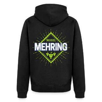 Mehring Mosel Retro Weintrauben Vintage Souvenir - Unisex Premium Bio Zip Hoodie - Schwarz - Hinten - Nico (187cm)