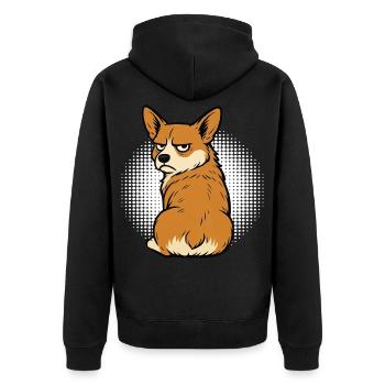Corgi Corgis Welsh Corgi Corgi Owners Corgis - Unisex Premium Organic Zip Hoodie - black - Back - Nico (187cm)