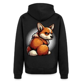 Corgi Corgis Welsh Corgi Corgi Owners Corgis - Unisex Premium Organic Zip Hoodie - black - Back - Nico (187cm)