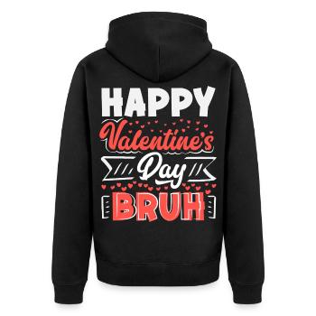 Retro Heart Valentine's Day Design Love - Unisex Premium Organic Zip Hoodie - black - Back - Nico (187cm)
