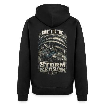Météorologue chasseur de tempêtes conçu pour la saison des tempêtes - Veste à capuche bio Premium Unisexe - noir - Dos - Nico (187cm)
