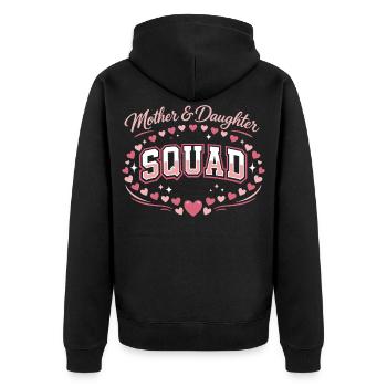 Mother & Daughter Squad | Pink Accomplices Gift - Unisex Premium Organic Zip Hoodie - black - Back - Nico (187cm)