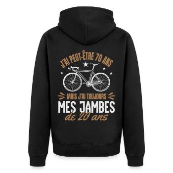 Cycliste Cadeau humour personnalisé - Veste à capuche bio Premium Unisexe - noir - Dos - Nico (187cm)