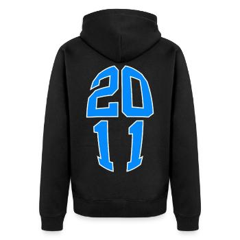 15 YEARS OLD 2011 15TH BIRTHDAY - Unisex Premium Organic Zip Hoodie - black - Back - Nico (187cm)