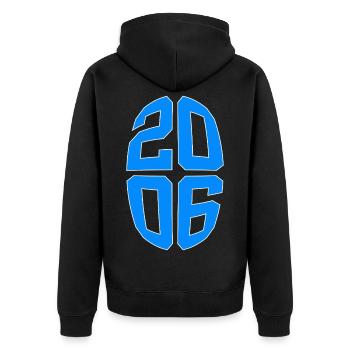 20 JAHRE ALT 2006 20. GEBURTSTAG - Unisex Premium Bio Zip Hoodie - Schwarz - Hinten - Nico (187cm)