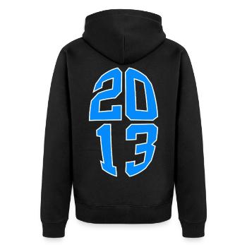 13 JAHRE ALT 2013 13. GEBURTSTAG - Unisex Premium Bio Zip Hoodie - Schwarz - Hinten - Nico (187cm)
