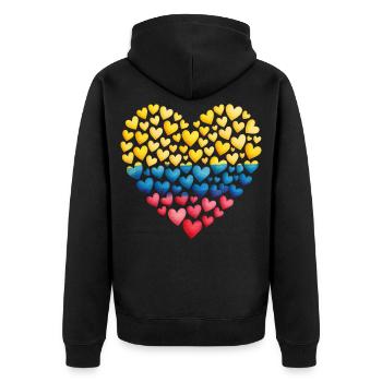 Drapeau colombien Cœurs Colombie - Veste à capuche bio Premium Unisexe - noir - Dos - Nico (187cm)