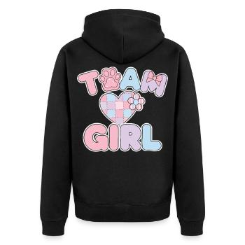 Équipe de révélation de sexe : Baby shower Girl Grossesse - Veste à capuche bio Premium Unisexe - noir - Dos - Nico (187cm)