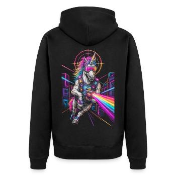 Licorne Laser Tag - Veste à capuche bio Premium Unisexe - noir - Dos - Nico (187cm)