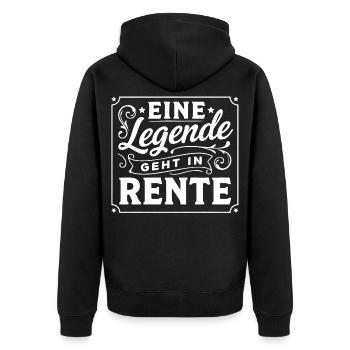 Une légende prend sa retraite - Veste à capuche bio Premium Unisexe - noir - Dos - Nico (187cm)