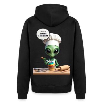 Alien Chef Cupcake - Unisex Premium Organic Zip Hoodie - black - Back - Nico (187cm)