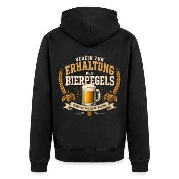 Verein zur Erhaltung des Bierpegels Humor - Unisex Premium Bio Zip Hoodie - Schwarz - Hinten - Nico (187cm)