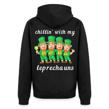 Relaxer avec mes lutins à la Saint-Patrick - Veste à capuche bio Premium Unisexe - noir - Dos - Nico (187cm)