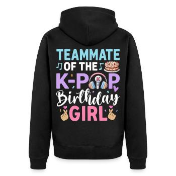 Coéquipière de la fille d’anniversaire de la K-Pop - Veste à capuche bio Premium Unisexe - noir - Dos - Nico (187cm)