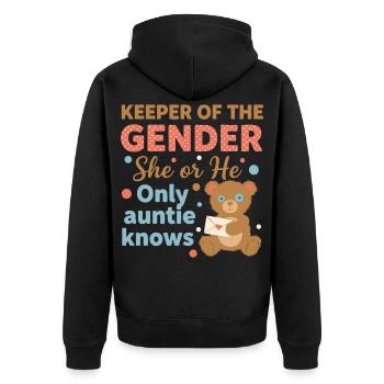 Révélation du sexe : Gardien de la tante uniquement en genre - Veste à capuche bio Premium Unisexe - noir - Dos - Nico (187cm)