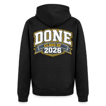 Diplôme 2026 Université École Cadeau Humour - Veste à capuche bio Premium Unisexe - noir - Dos - Nico (187cm)