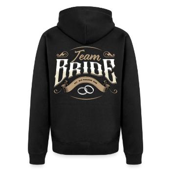 Team Bride 2028 - Unisex Premium Organic Zip Hoodie - black - Back - Nico (187cm)