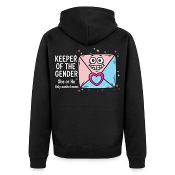 Révélation du sexe : Gardien du genre - Veste à capuche bio Premium Unisexe - noir - Dos - Nico (187cm)