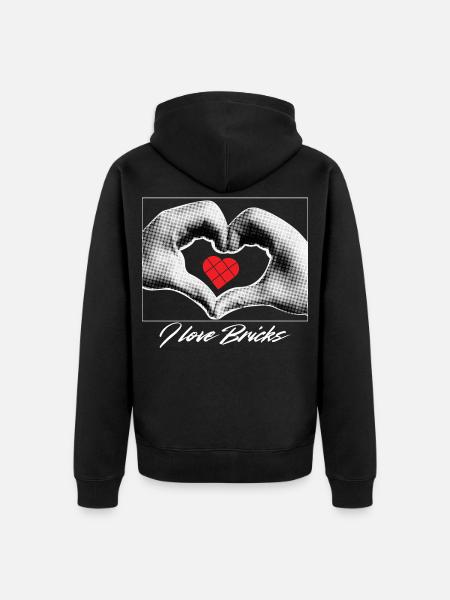 Heart in Hands Clamping Blocks - Unisex Premium Organic Zip Hoodie - black