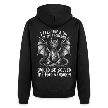Problèmes résolus si j’avais un dragon - Veste à capuche bio Premium Unisexe - noir - Dos - Nico (187cm)