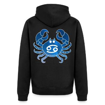 Cancer and the universe - Unisex Premium Organic Zip Hoodie - black - Back - Nico (187cm)