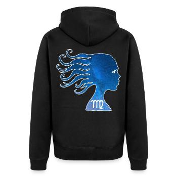 Vierge et univers - Veste à capuche bio Premium Unisexe - noir - Dos - Nico (187cm)