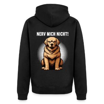 Nerv Mich Nicht Golden Retriever Goldie Goldies - Unisex Premium Bio Zip Hoodie - Schwarz - Hinten - Nico (187cm)