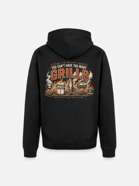 BBQ-Humor Papa grillt Sommergeschenk - Unisex Premium Bio Zip Hoodie - Schwarz
