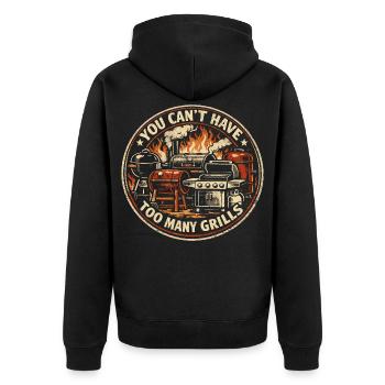 Barbecue Humour Papa Grillades Été Cadeau - Veste à capuche bio Premium Unisexe - noir - Dos - Nico (187cm)
