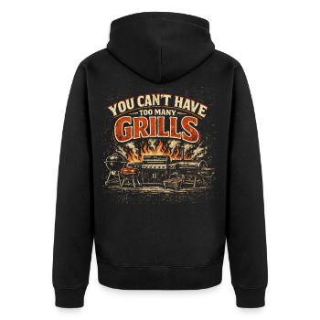 Barbecue Humour Papa Grillades Été Cadeau - Veste à capuche bio Premium Unisexe - noir - Dos - Nico (187cm)