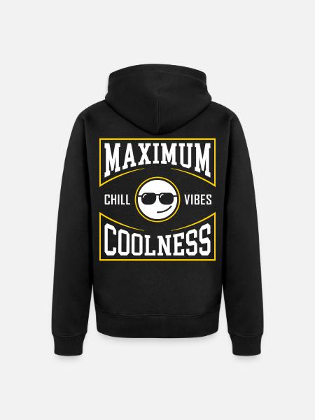 Maximum Coolness Happy Face - Unisex Premium Bio Zip Hoodie - Schwarz