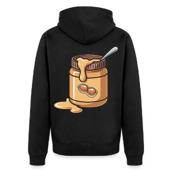 Look Partner Beurre de Cacahuète & Confiture Design - Veste à capuche bio Premium Unisexe - noir - Dos - Nico (187cm)