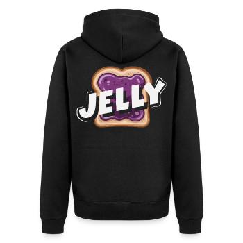 Look Partner Beurre de Cacahuète & Confiture Design - Veste à capuche bio Premium Unisexe - noir - Dos - Nico (187cm)