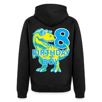 DINO 8 ANS DE DINOSAURE 8E ANNIVERSAIRE - Veste à capuche bio Premium Unisexe - noir - Dos - Nico (187cm)