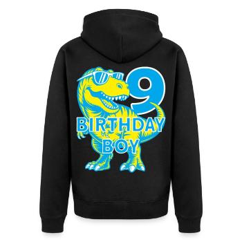 DINO 9 ANS DINOSAURE 9E ANNIVERSAIRE - Veste à capuche bio Premium Unisexe - noir - Dos - Nico (187cm)