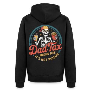 Papa Steuer-Skelett-Snackabend - Unisex Premium Bio Zip Hoodie - Schwarz - Hinten - Nico (187cm)