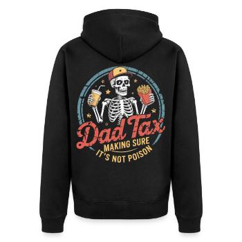 T-shirt snack squelette de la taxe pour papa - Veste à capuche bio Premium Unisexe - noir - Dos - Nico (187cm)