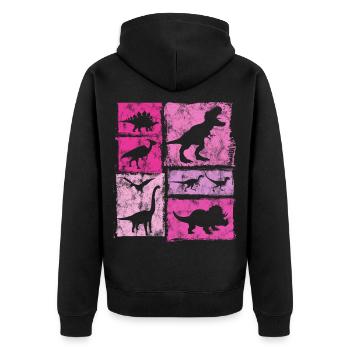 Graphique vintage dinosaure dinosaure - Mignons dinosaures - Veste à capuche bio Premium Unisexe - noir - Dos - Nico (187cm)