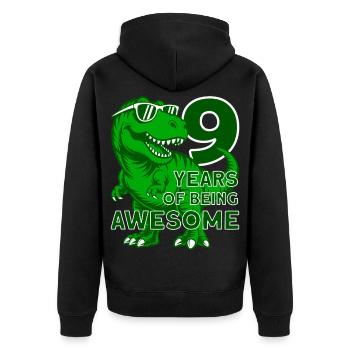 DINO 9 ANS DINOSAURE 9E ANNIVERSAIRE - Veste à capuche bio Premium Unisexe - noir - Dos - Nico (187cm)