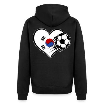 Football drapeau sud-coréen avec cœur - Veste à capuche bio Premium Unisexe - noir - Dos - Nico (187cm)