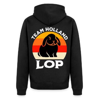 Team Dwarf Ram Rabbit - Unisex Premium Organic Zip Hoodie - black - Back - Nico (187cm)
