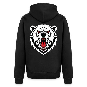 Ours Polaire Mascotte Logo Sport Musculation - Veste à capuche bio Premium Unisexe - noir - Dos - Nico (187cm)