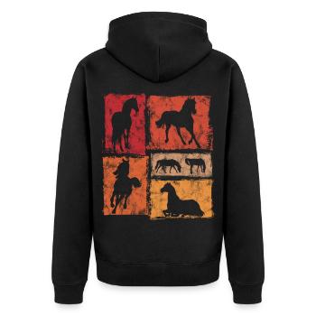 Horse Perspectives for Riders and Vaulters - Unisex Premium Organic Zip Hoodie - black - Back - Nico (187cm)