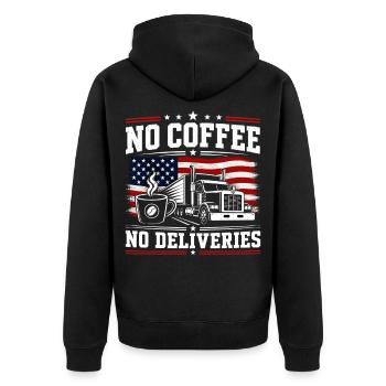 Camions de caféine et transport - Veste à capuche bio Premium Unisexe - noir - Dos - Nico (187cm)